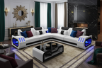 Brown & White Sectional - Art Deco