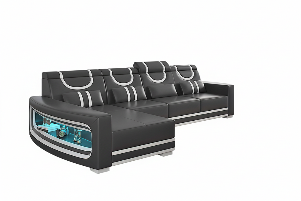 Luca Modern L Shape Sectional with LED Light