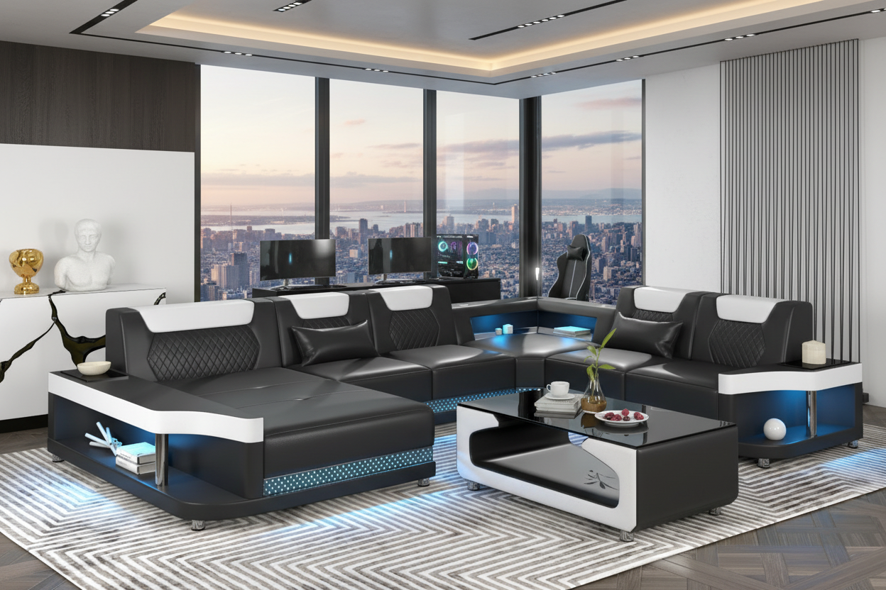 NEXA U-Shape Sectional Sofa - Luxury Penthouse