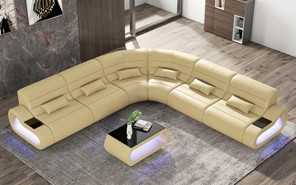 Catina Modern Leather Corner Sectional