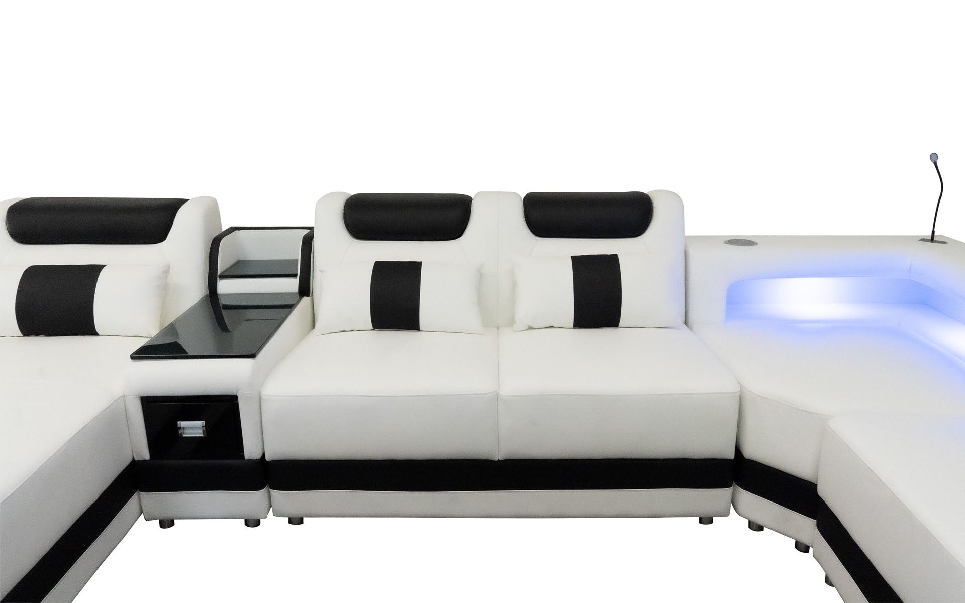 Omont Compact Sectional with LED Lights & Chaise | Small Space Solution