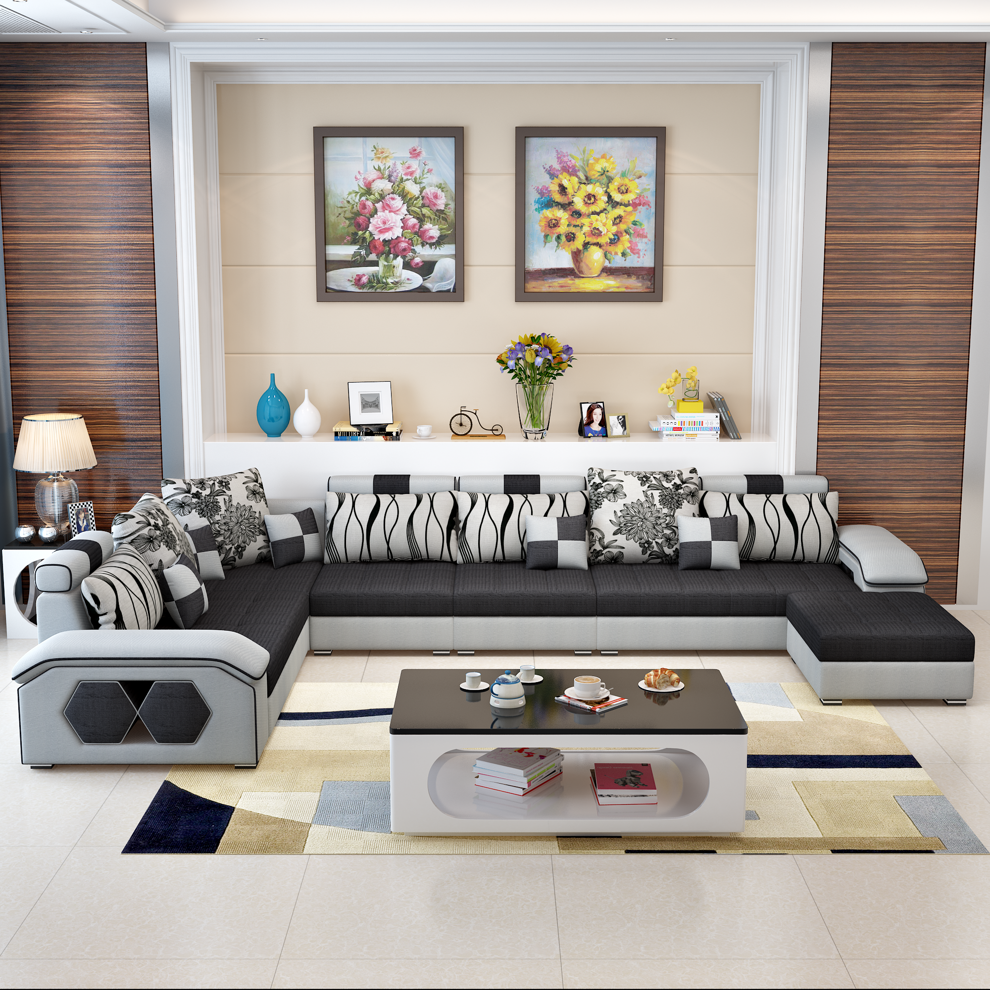 Selena Style B Modular Tufted Sectional